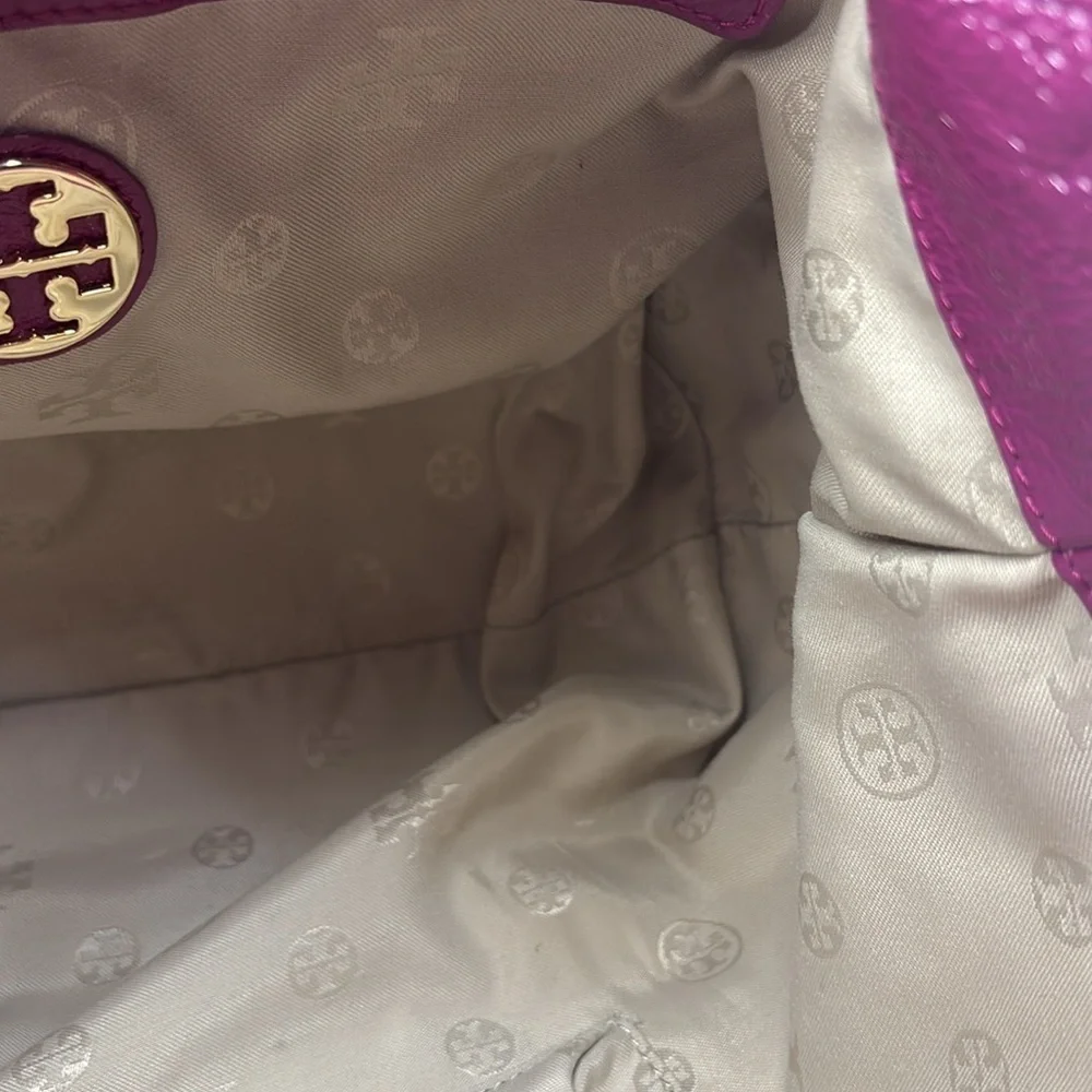 ✨Tory Burch Amanda Leather Tote Bag – Rare Purple – Large Shoulder Tote✨ - Picture 15 of 16
